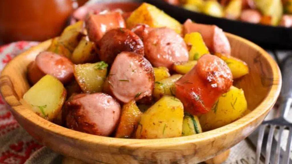 Linguiça de pernil com batata