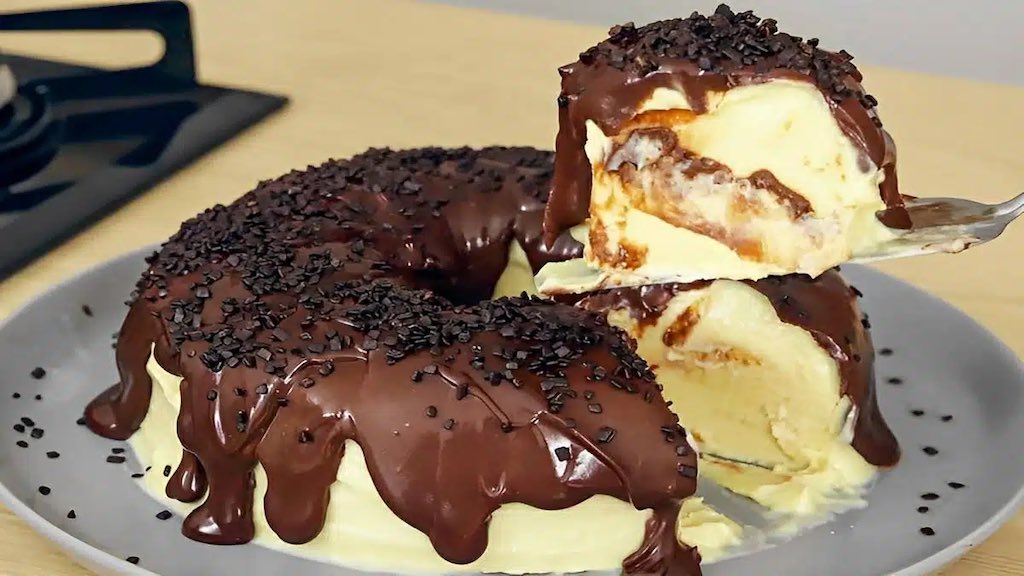 Cassata gelada com ganache