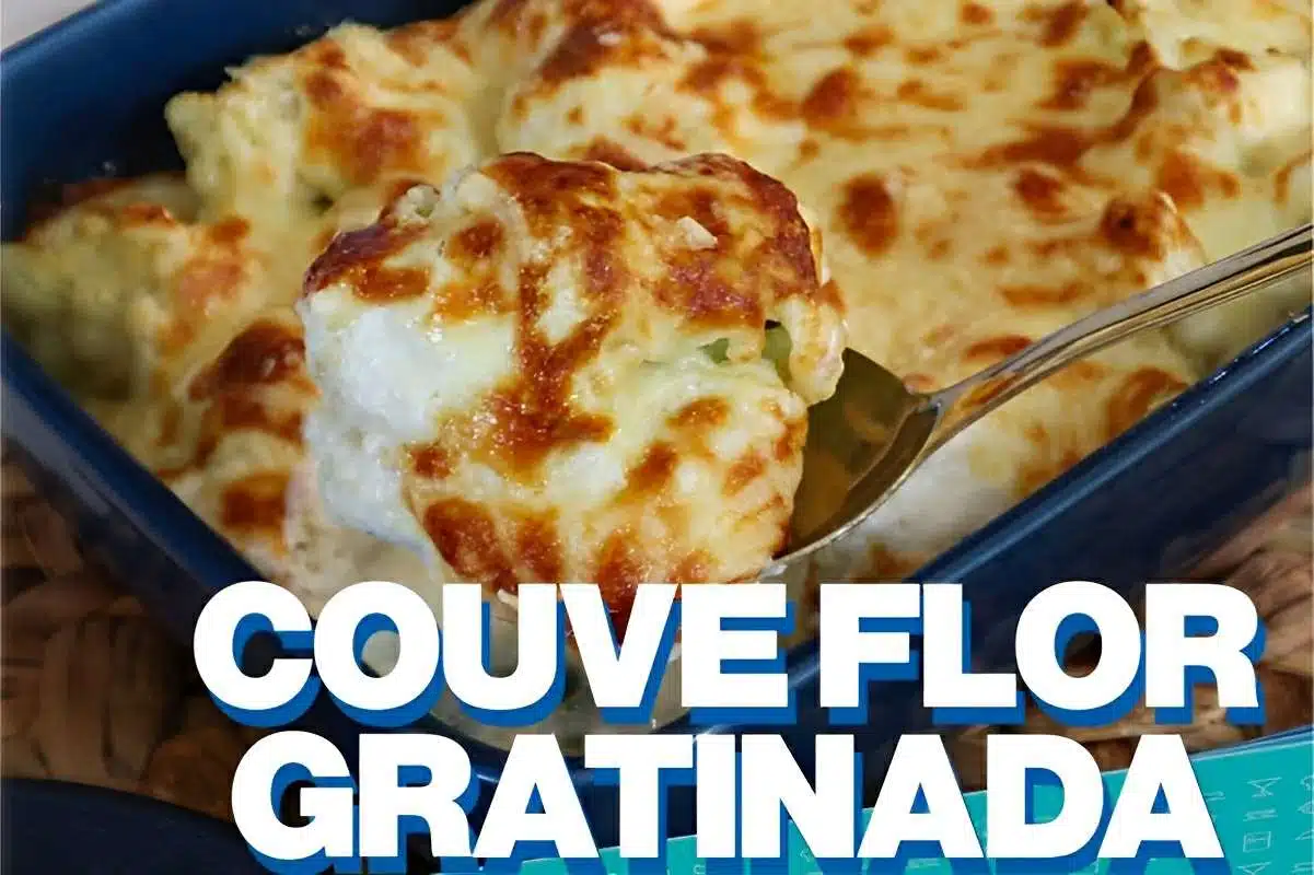 Couve-flor gratinado com 3 queijos