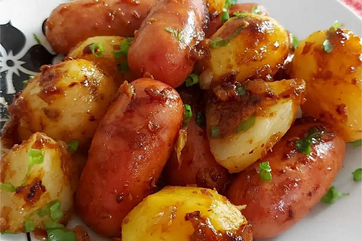 Linguiça com batata na pressão