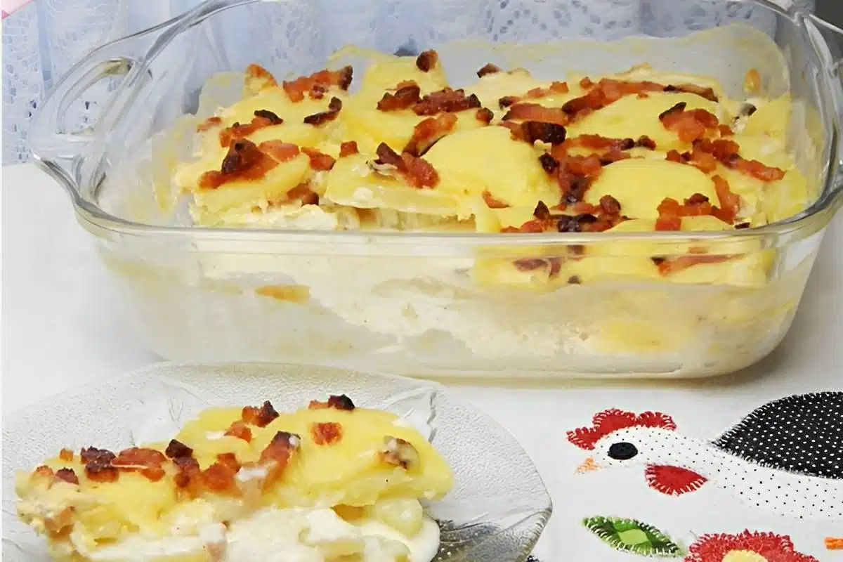 Batata gratinada com bacon