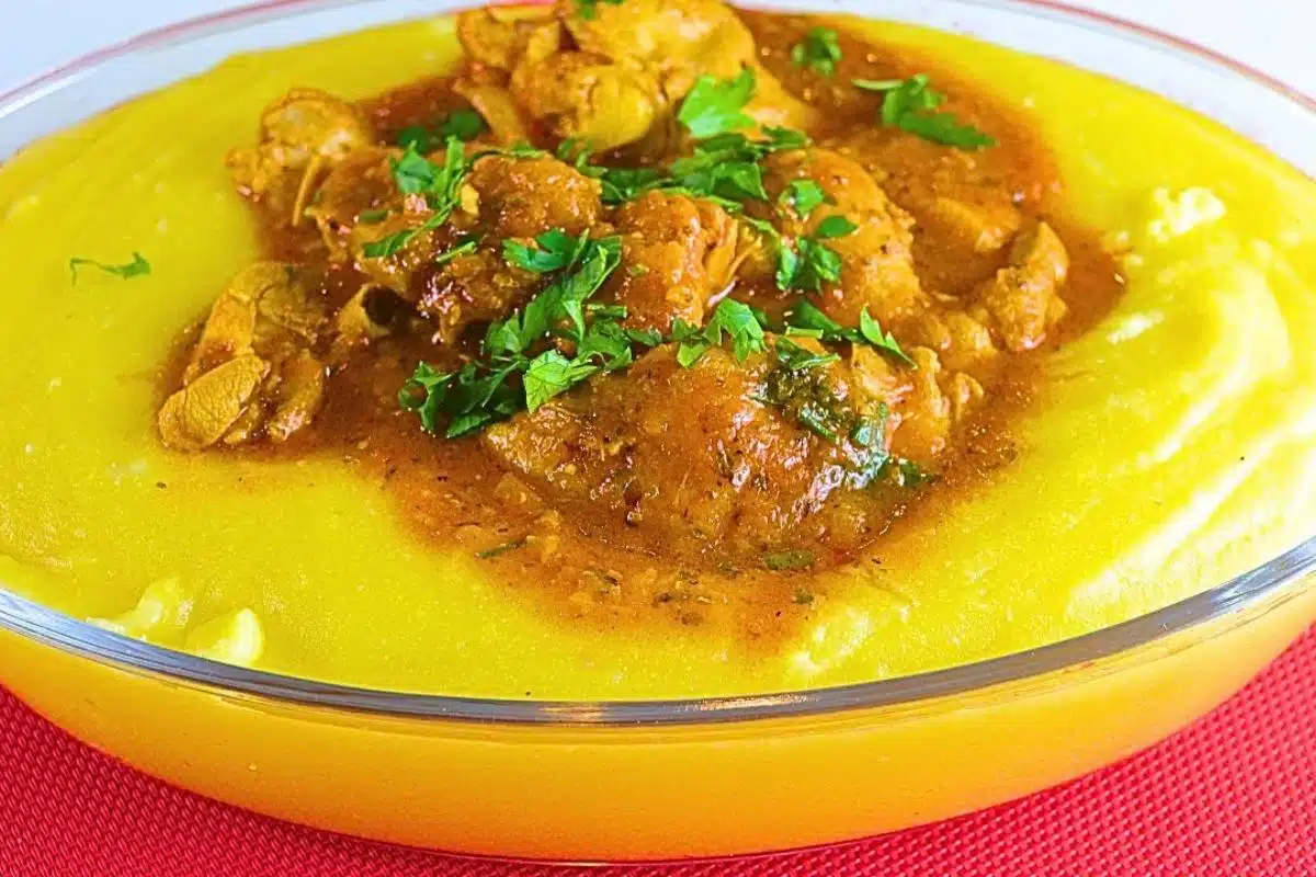 Polenta com frango